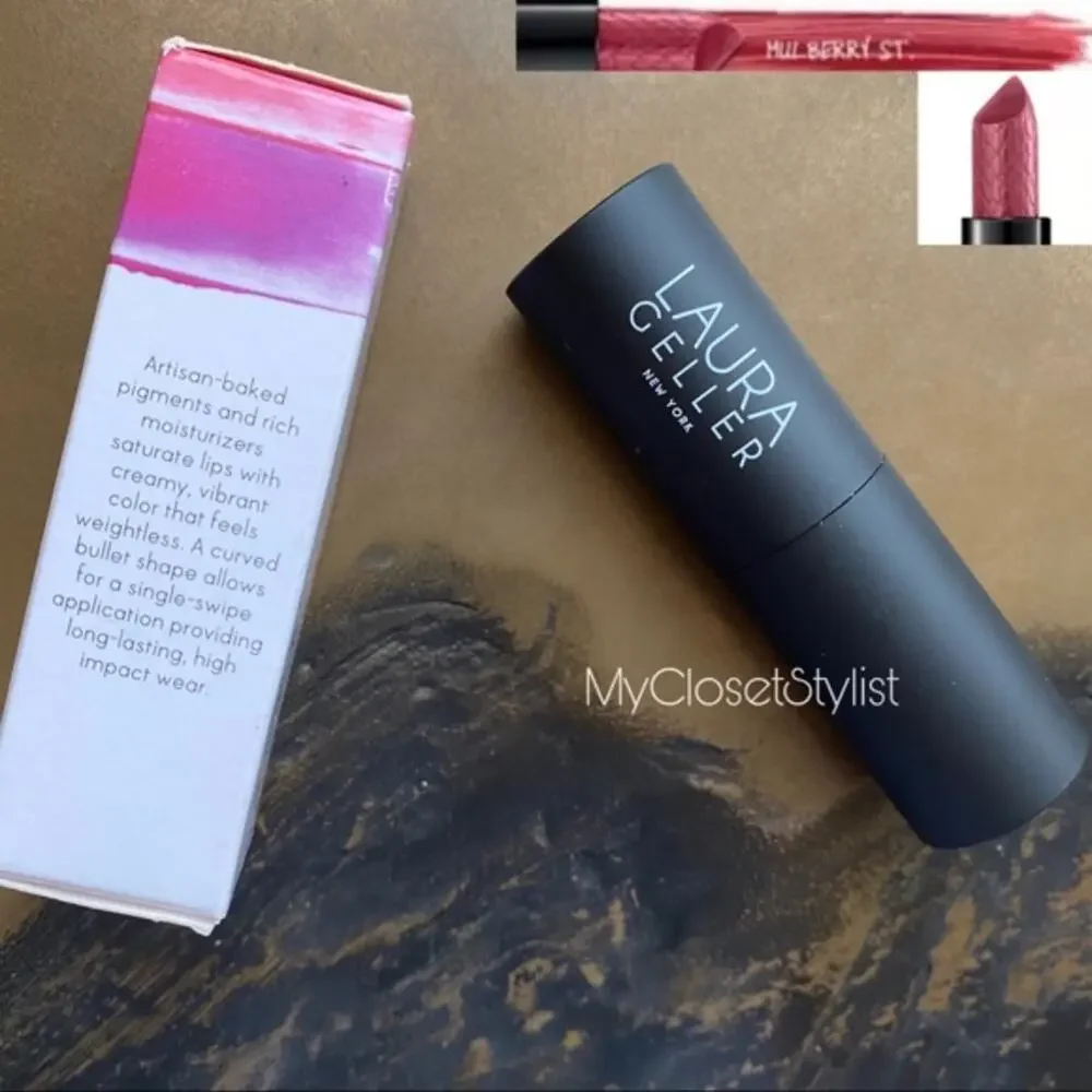 LAURA GELLER Lipstick Mauve Pink NEW! NIB box mulberry street Baked High Pigment